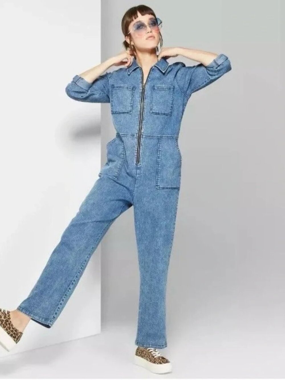 Wild Fable Blue Denim Jumpsuit, Size XS